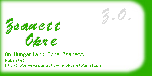 zsanett opre business card